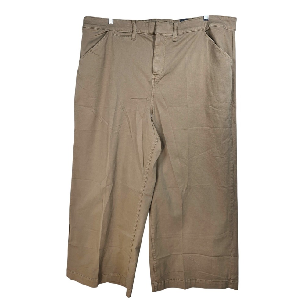 Torrid Wide Leg High‎ Rise Chino Pant Safari Tan Brown Plus Size 26 Regular NEW